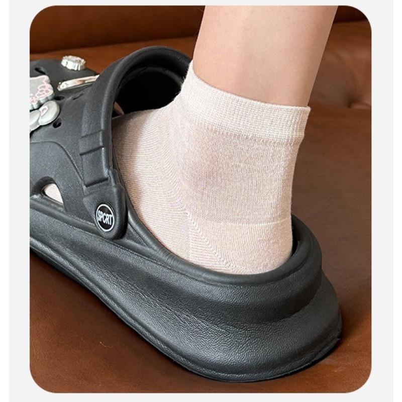 Women's Summer Solid-color Mulberry Silk Socks, Ice Socks, Short Socks, Versatile Postpartum Socks