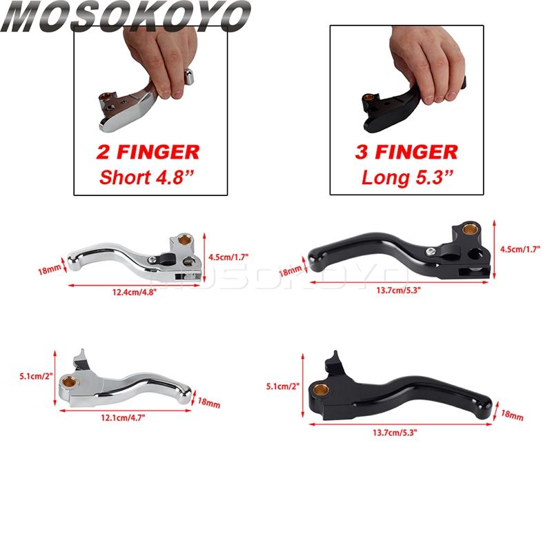 3-Finger Kurzer Bremskupplungshebel Schalthebel CNC-Aluminium Bremssteuerung für Harley Sportster 883 1200 XLH XL Custom Roadster