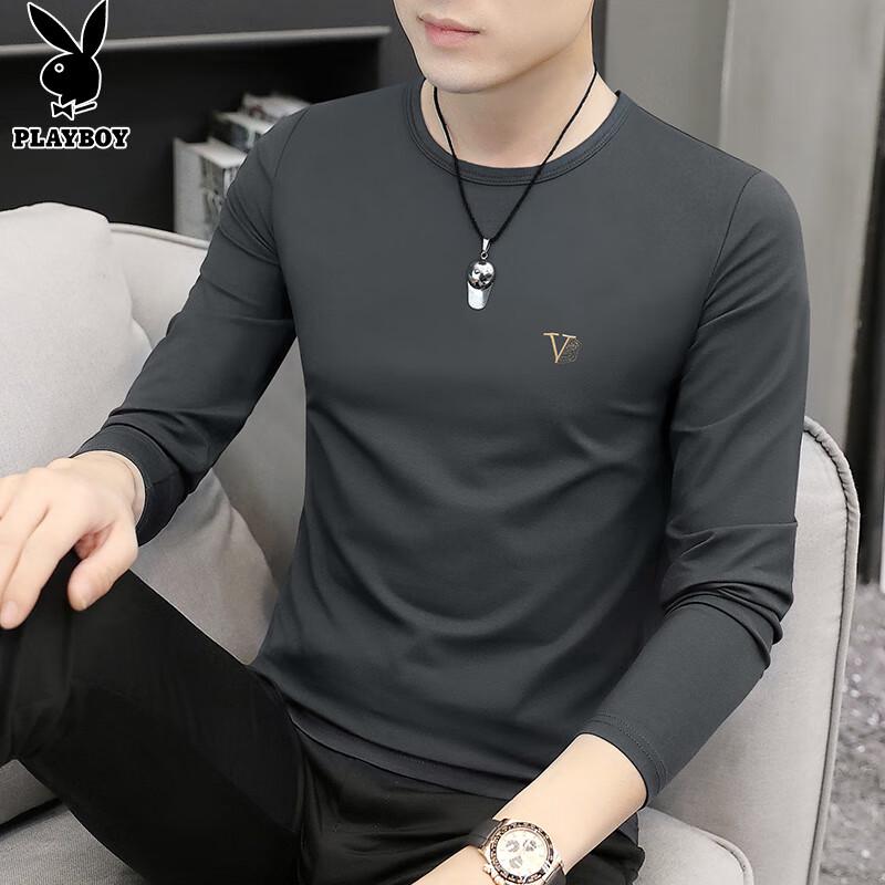 PLAYBOY Men s Long Sleeve V-Neck T-Shirt M