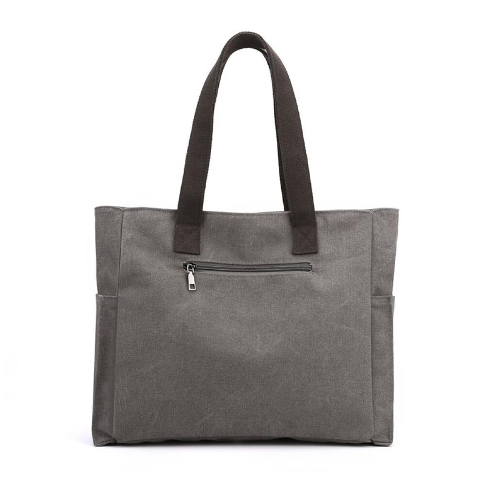 Women Carry Briefcase Professional Commute Simple Single Shoulder Large Canvas Bag Length 39cm Wide 11cm High 32cm