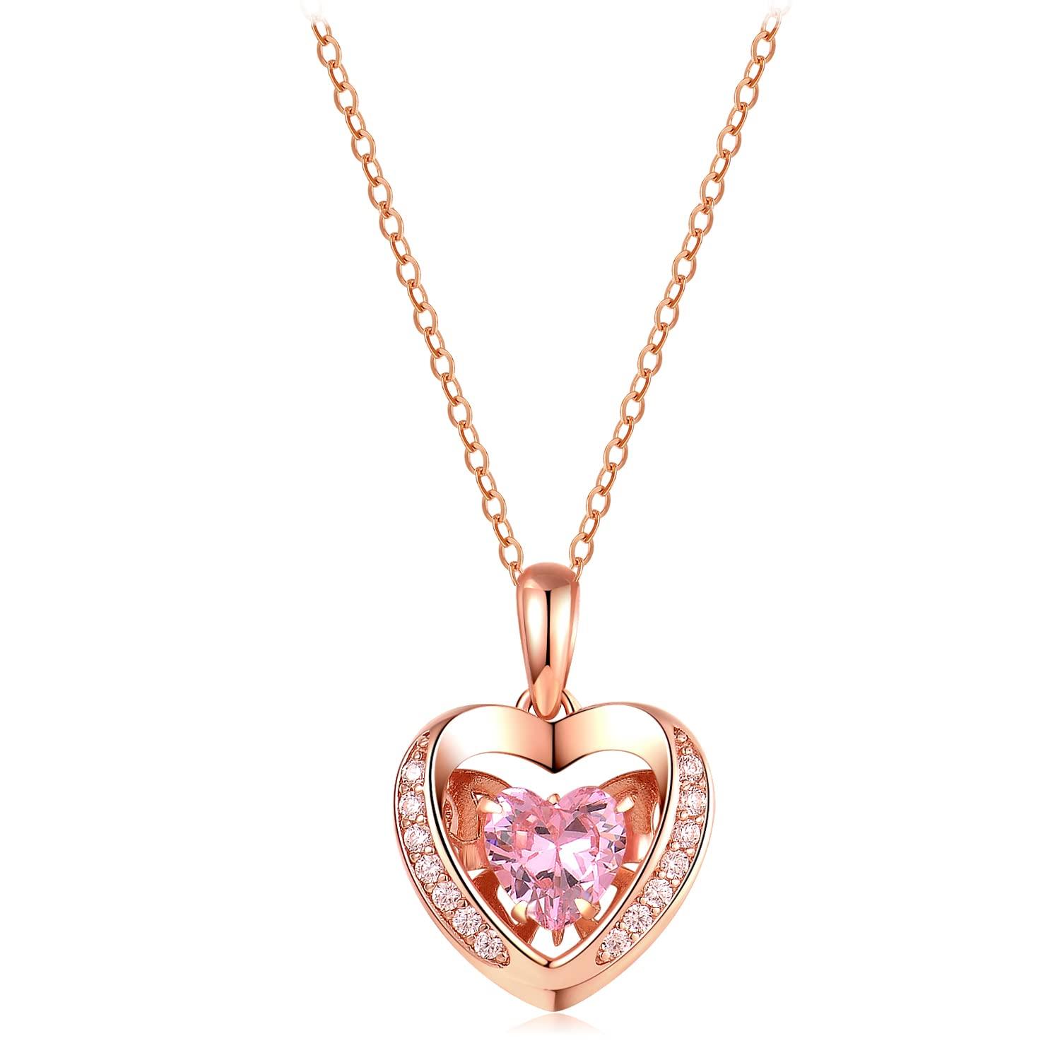 

Necklace for women dancing heart pendant 5A zirconia metal hypoallergenic silver 925 Christmas Day gift women jewelry [Free bird] Heartbeat Mother s