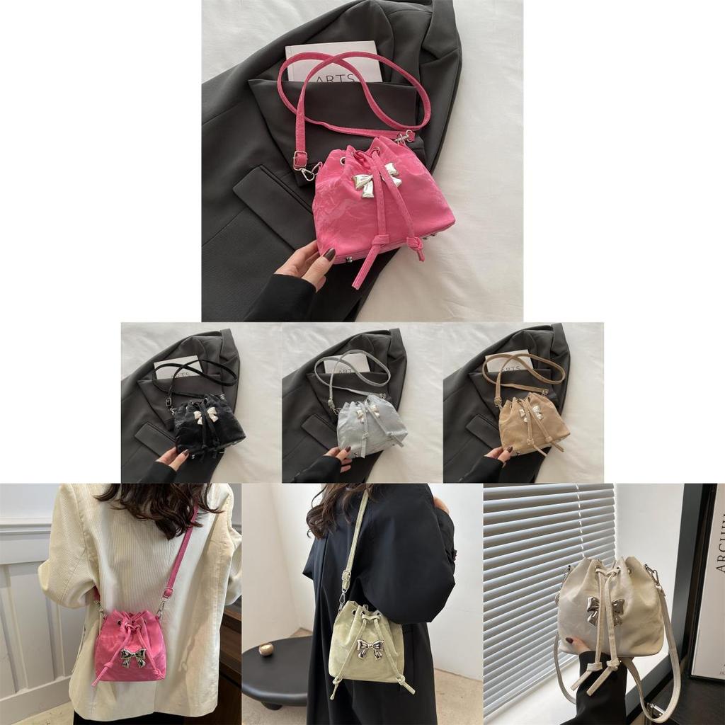 Large Capacity Stylish Shoulder Bag For Women Winter New Design Casual Bucket Bag In Black Silver Khaki Rose Pink Light Pink Blue Green White Colors