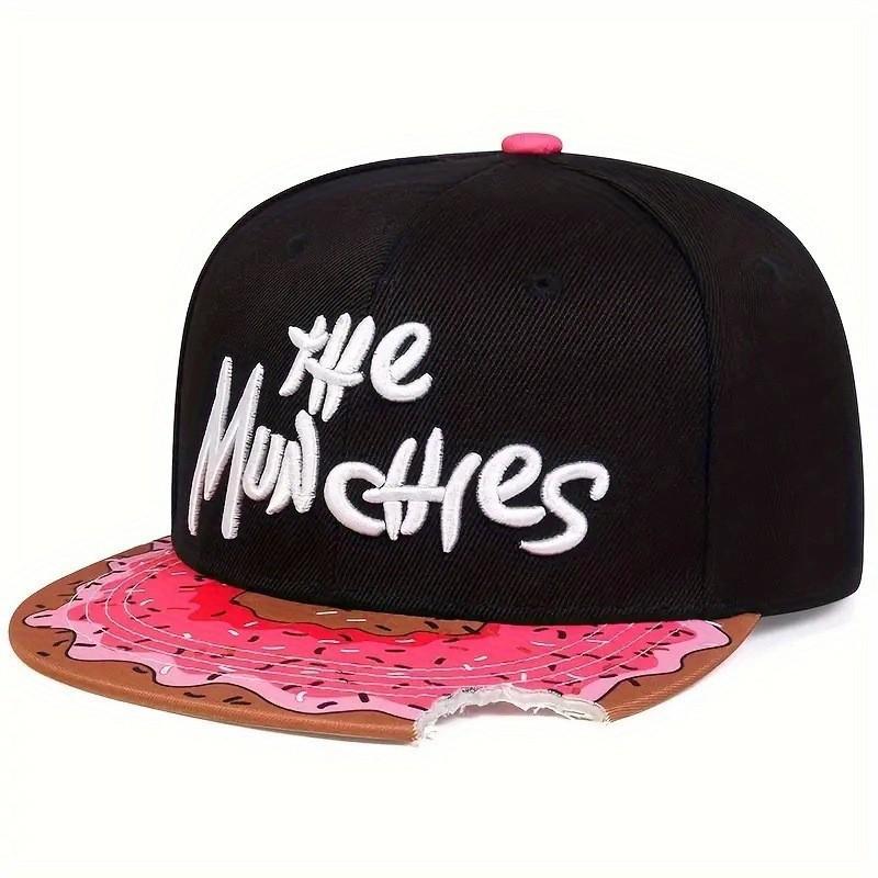 Donut Flache Kappe Baseballkappe Fischerhut Unisex Bestickt Breiter Schirm Verstellbar Sonnenschutzhut Street Dance Hip Hop Kappe Boardkappe