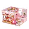 Puppenhaus Bausatz 3D Holz Mini Puppenhaus Montage Gebäude mit Möbelbausatz Spielzeug Kinder Geburtstagsgeschenk 3D Puzzle Handgefertigt