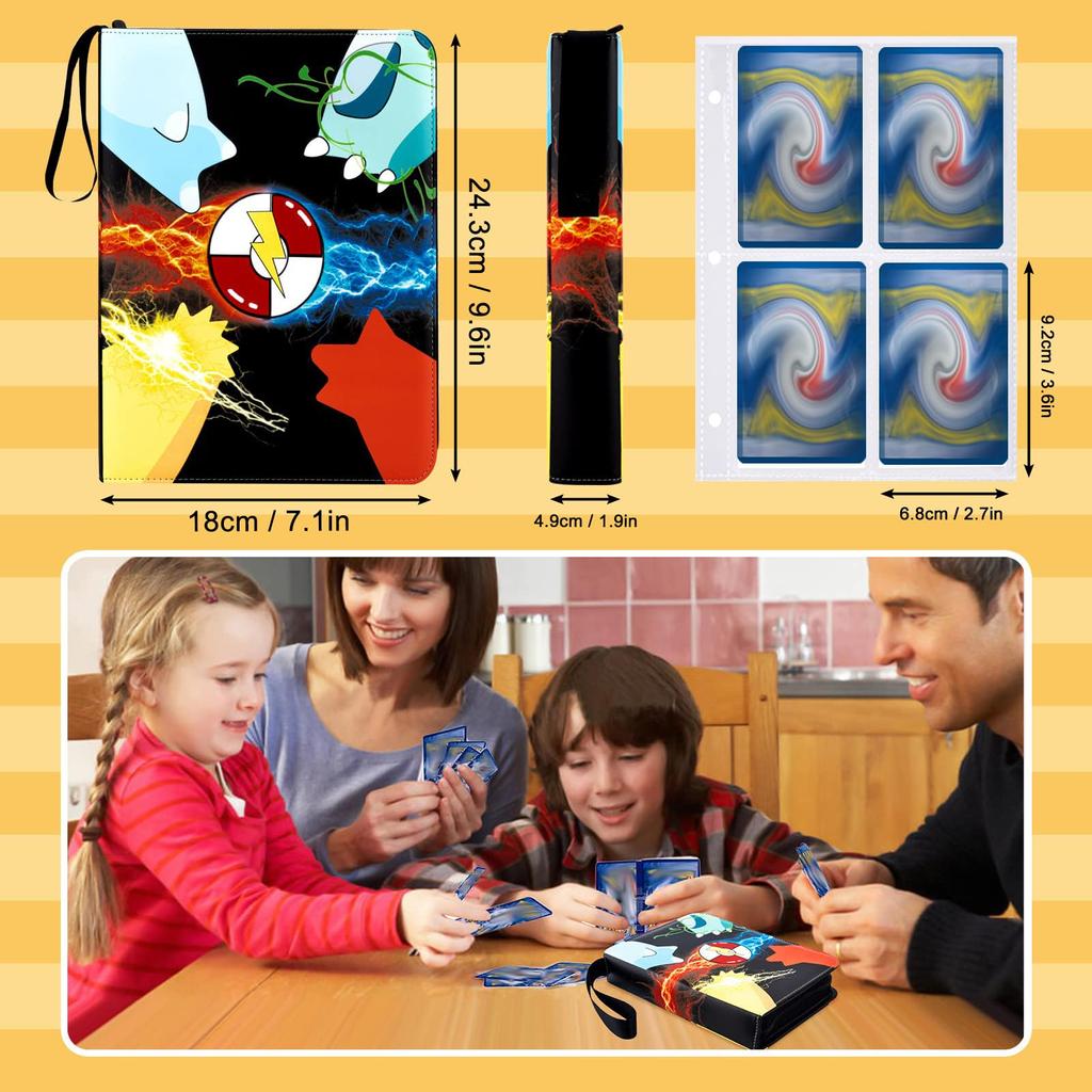 Kereskedelmi kártya irattartó kártya iratgyűjtő 4 zsebes iratgyűjtő 400 kártya tárolására alkalmas, népszerű a kereskedelmi kártyák és a kártyajátékok tárolására. Ajándék születésnapja/új