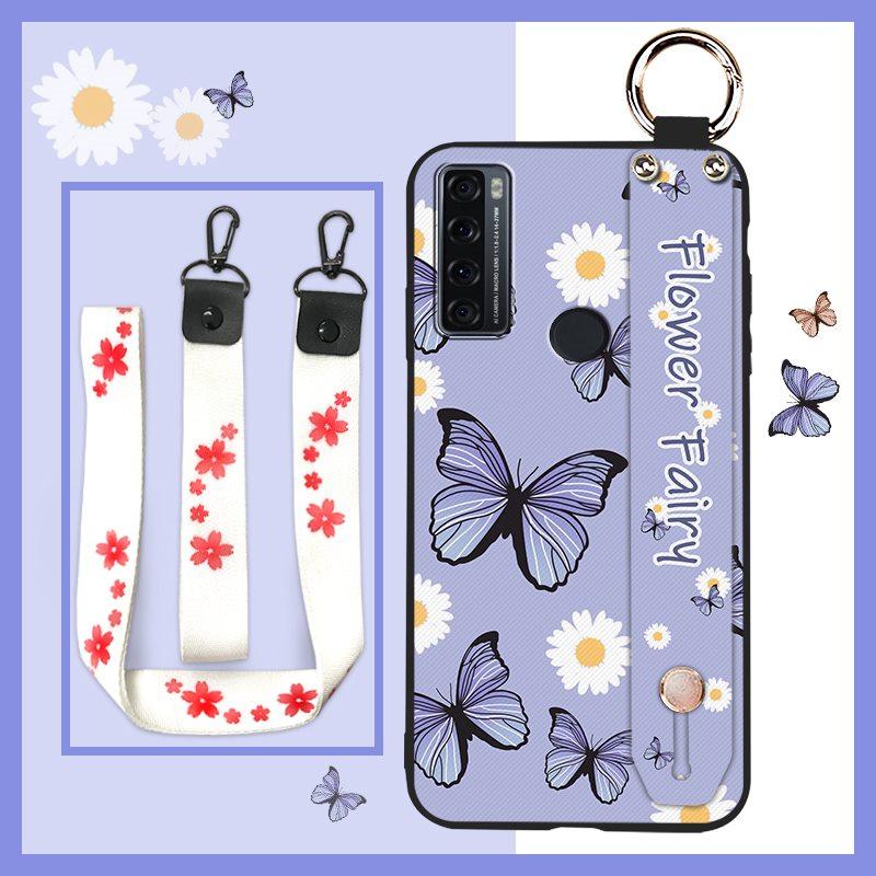 Oil Painting Fashion Design Phone Case For TCL 20 SE Anti-knock Dirt-resistant Durable Kickstand Wristband Wrist Strap