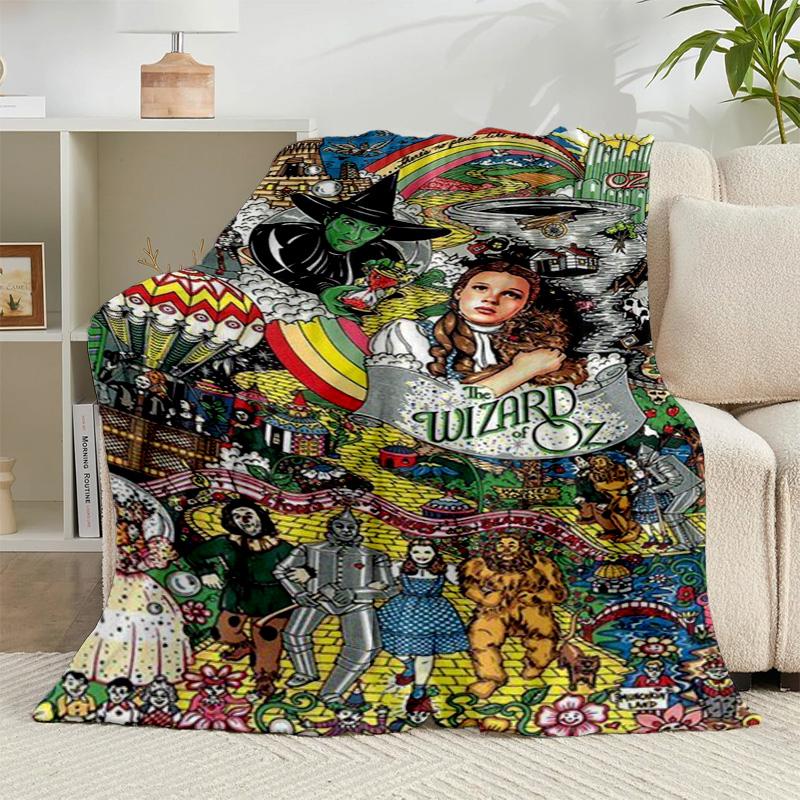 1PC Wonderful Wizard Adventure Flannel Blanket Gift, Suitable for Both Men And Women, Soft Ideal for Beds And Sofa, Birthday Or Christmas Gift