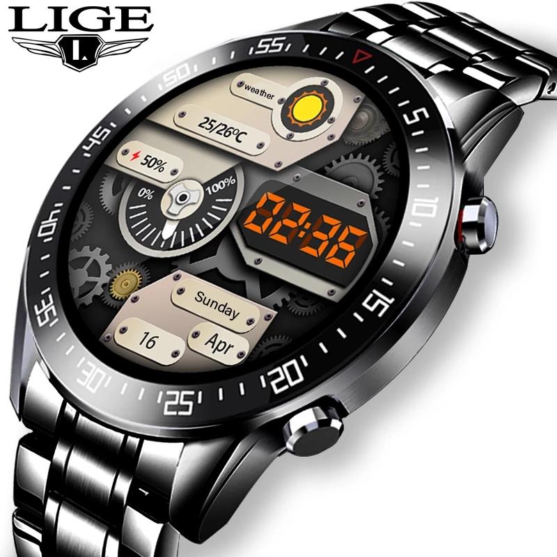 Goedkope LIGE 2020 New Full Circle Touch Screen Mens Smart Watches IP68 