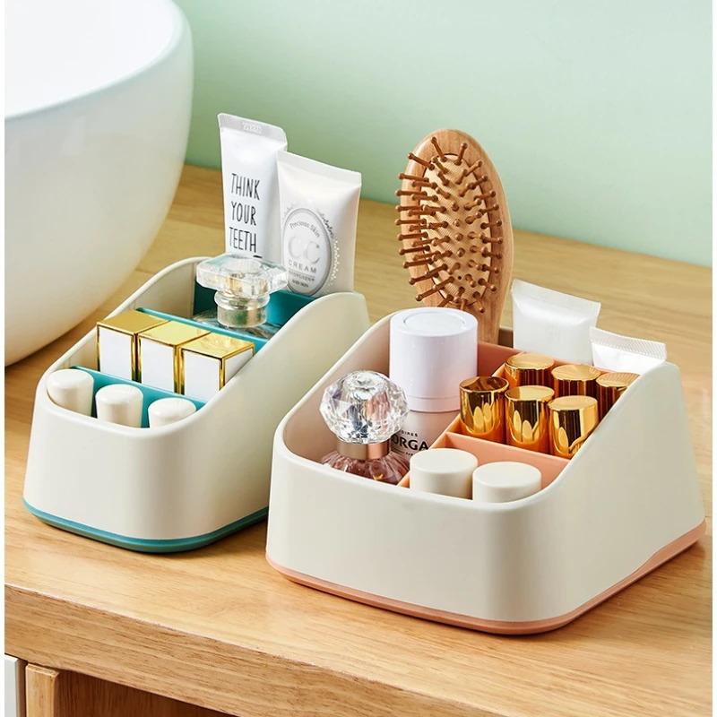 4 Slot Remote Control Holder Desktop Storage Box TV Remote Control Phone Trapezoidal Basket Stationery Organizer Case Home Hotel