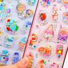3D Cute Sequined Animal and Character Set of Perfect for Smartphone Water DIY Creative Gifts for Kids Set of Water-filled Puku-Puku Stickers,