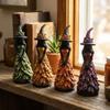 Leaf Gown Halloween Witch Statue Vintage Leaf Witch Resin Ornament  Halloween Harvest