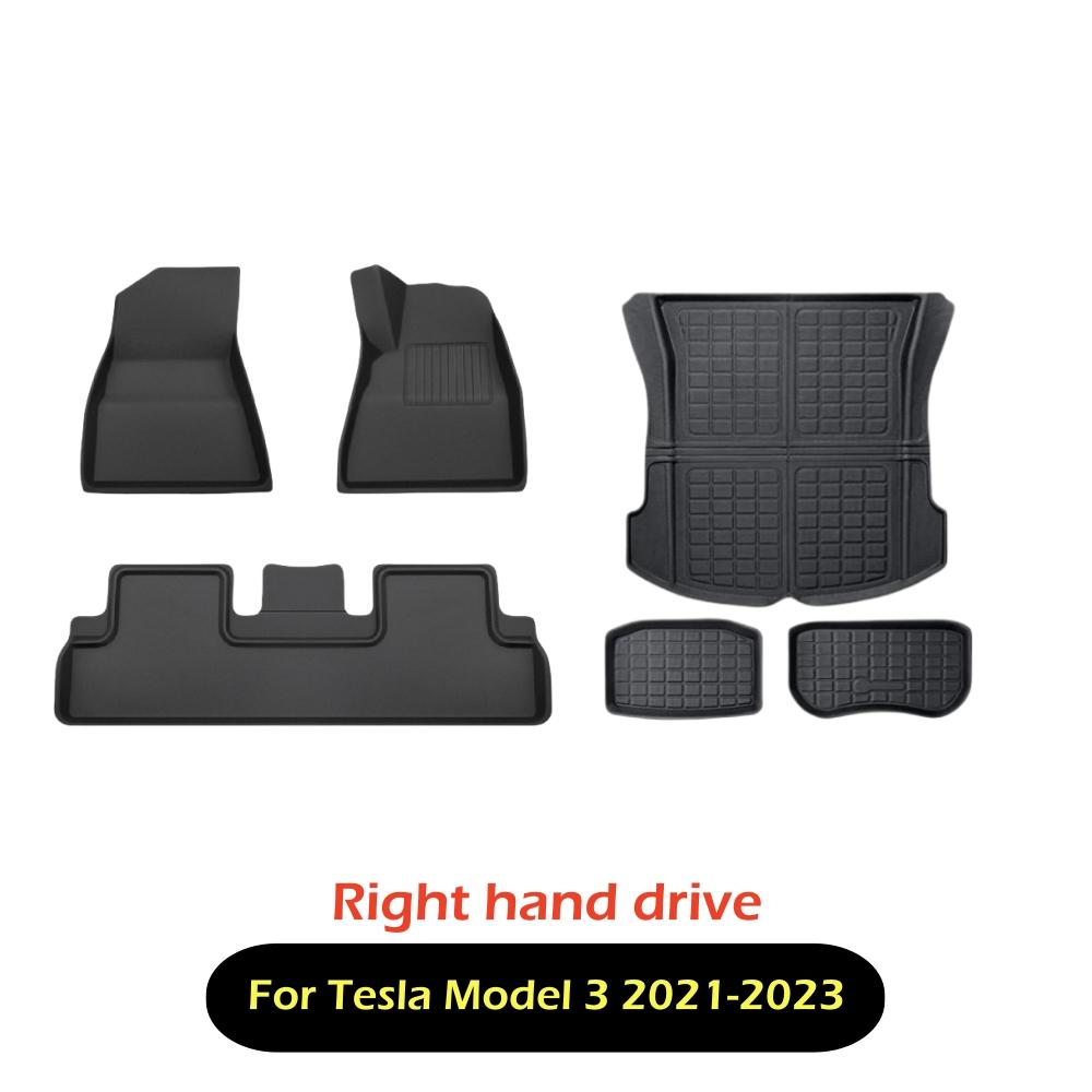 3D Floor Mats For Tesla Model 3 Highland Model Y 2017 to 2025 All Weather Floor Carpets Trunk Mats Waterproof Cargo Liner
