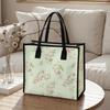 Floral Print Tote Bag Large Capacity Canvas Handbag for Daily Commute Cute Shoulder Bag for Women Shopping Travel