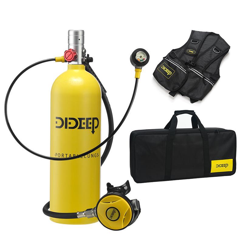 DIDEEP X5000Pro 2L Diving Snorkeling Kit with Scuba Oxygen Tank and Pressure Gauge