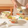 Modern Housewife Cartoon Ceramic Noodle & Ramen Bowl
