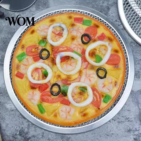 Outdoor Grill Rack Aluminum Alloy Pizza Screen, Non Stick Mesh Baking Pan, Pan Round Crisper Tray for Oven Home Kitchen Restaurant