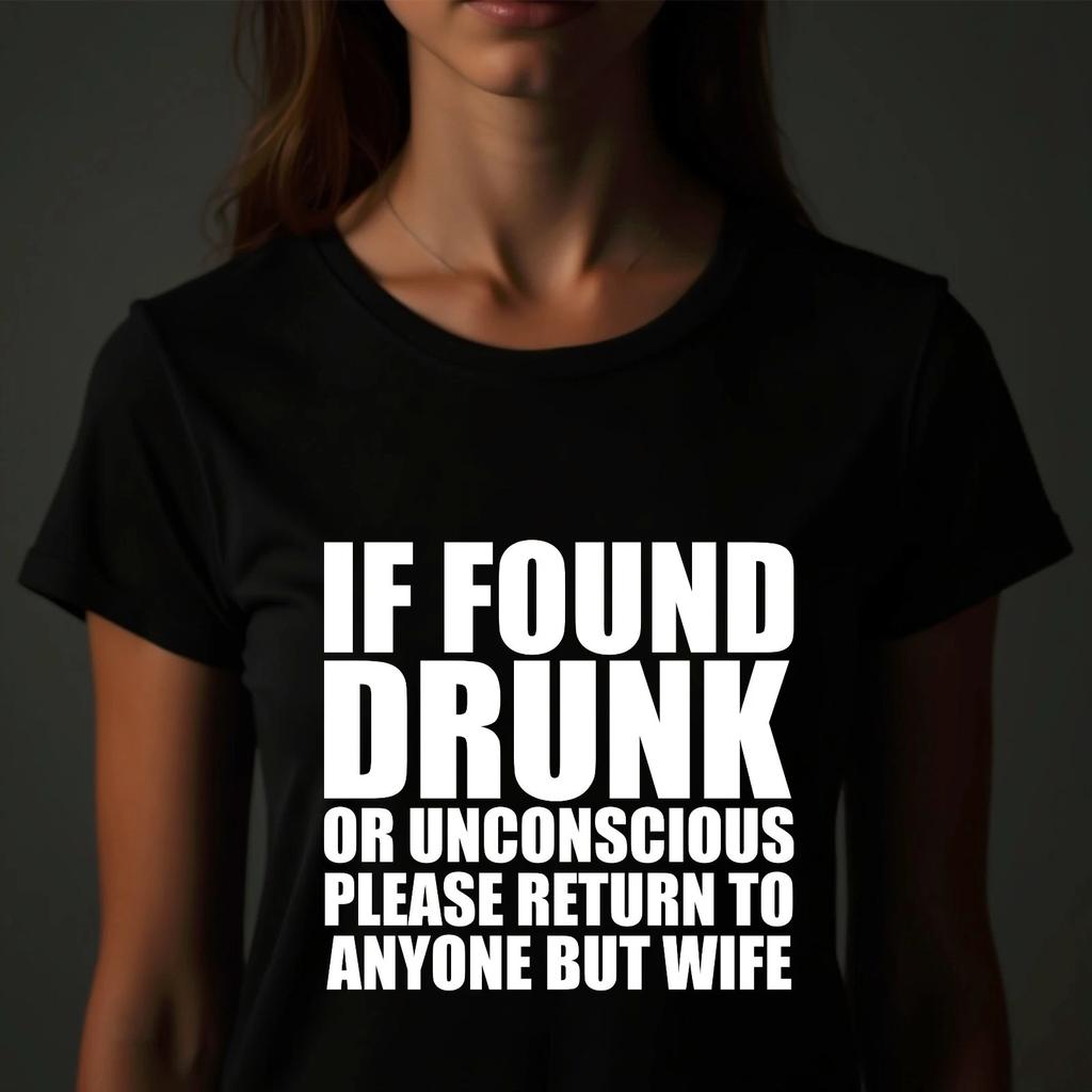Mens If Found Please Return To Anyone But My Wife T Shirt Funny Drinking Beer Te