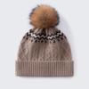 Autumn and Winter New Color Matching% Cashmere Jacquard Knitted Hat Women's Versatile Warm Fashion Ear Protection Wool Hat