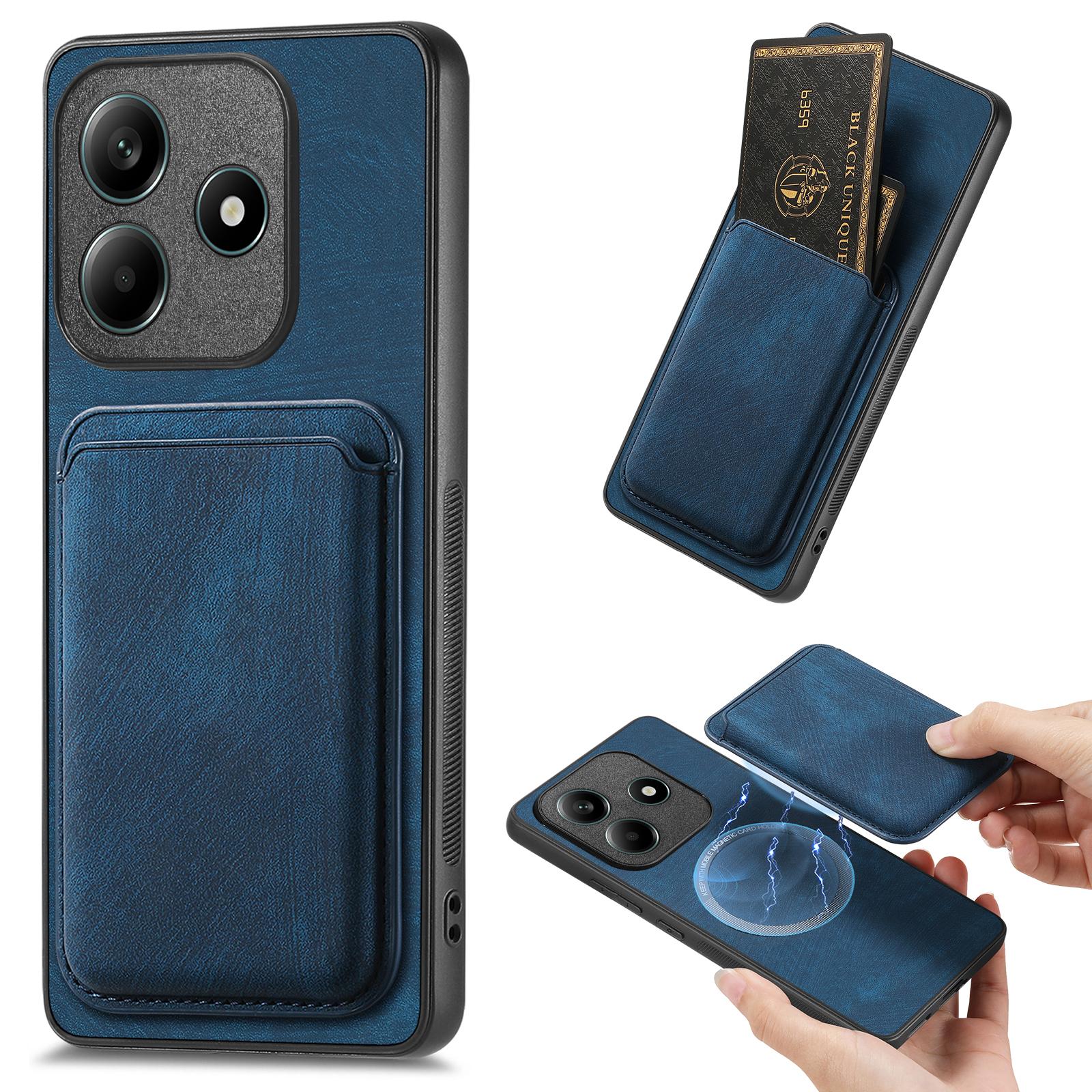 

Для Xiaomi Redmi Note 14 5G Чохол Сумісний з MagSafe Шкіряна Задня Кришка зі Знімним Тримачем для Карт Blue