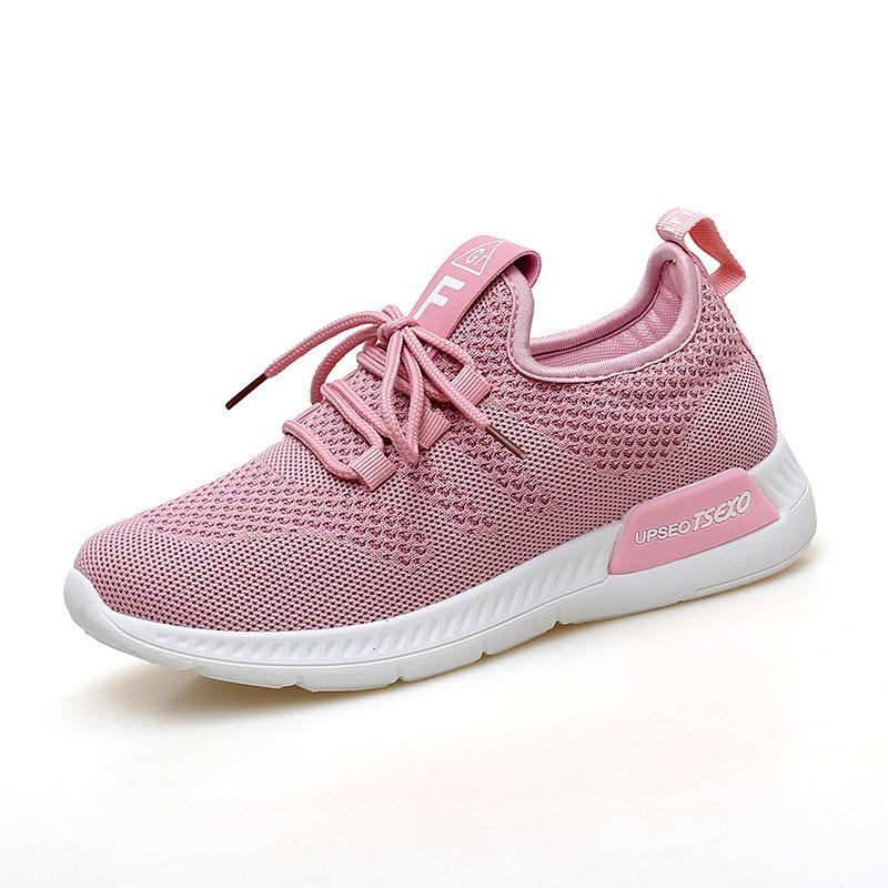 Spring and Autumn New Flying Woven Versatile Lace-up Casual Shoes Lightweight Mesh Breathable Sneakers