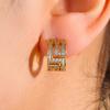 ZAKOL New Niche Design Hollow Geometric CC Shaped Earrings Shiny Zircon Crystal Luxury Brand Earring Party Accessories