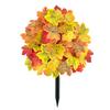 Fake Outdoor Shrub Decor Artificial Autumn Stake Plant Maple Leaf Realistic Fall Landscape Seasonal Garden Ornament