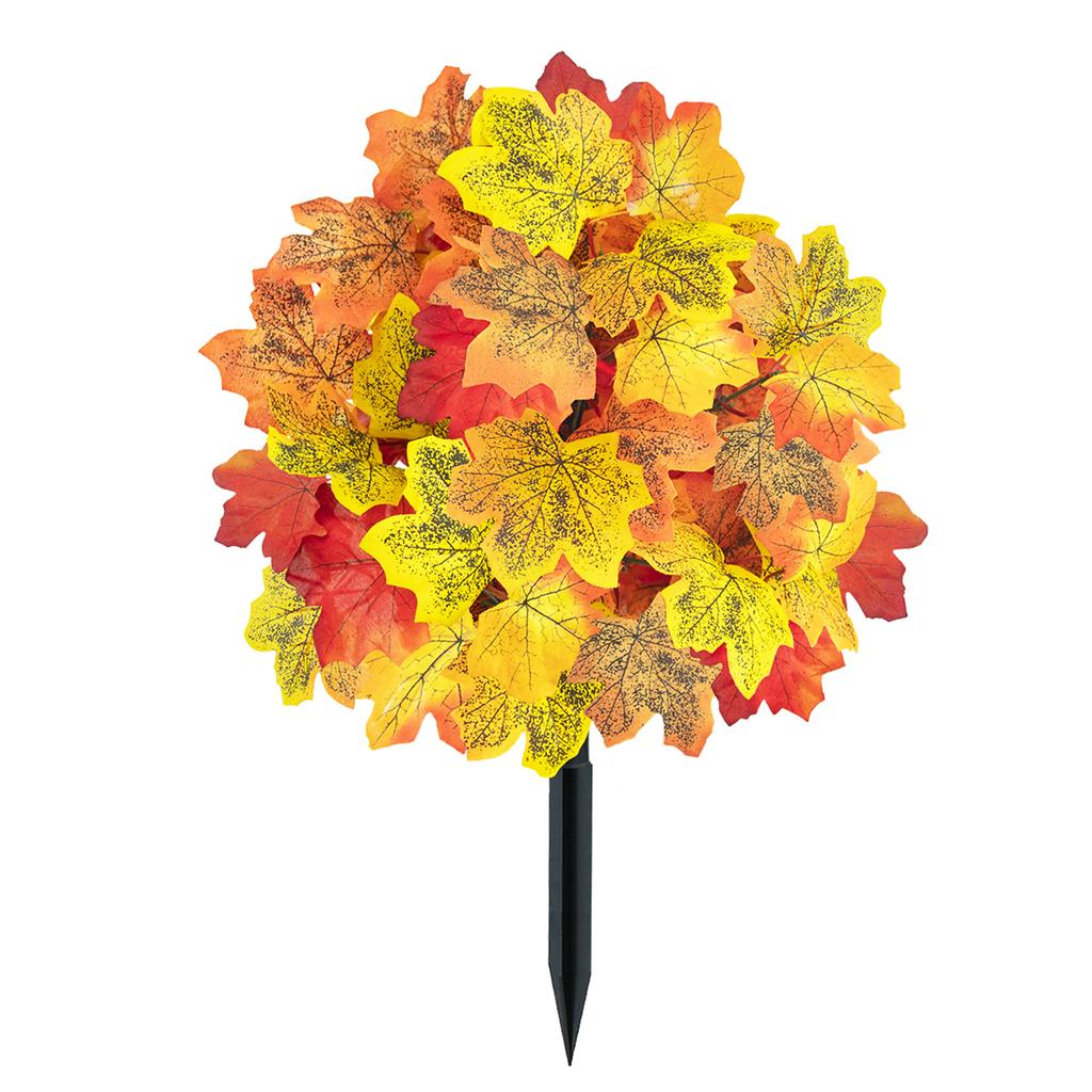 Fake Outdoor Shrub Decor Artificial Autumn Stake Plant Maple Leaf Realistic Fall Landscape Seasonal Garden Ornament