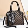 Fashionable Pu Tote Bag For Women With Stylish Plaid Design And Soft Structure
