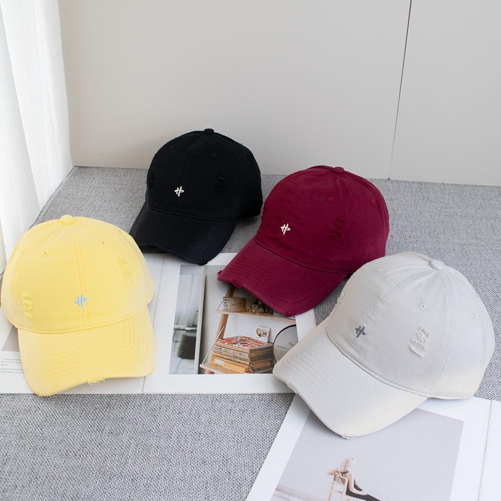 Spring Letter Embroidered Cotton Baseball Cap With Sun Protection For Casual Wear
