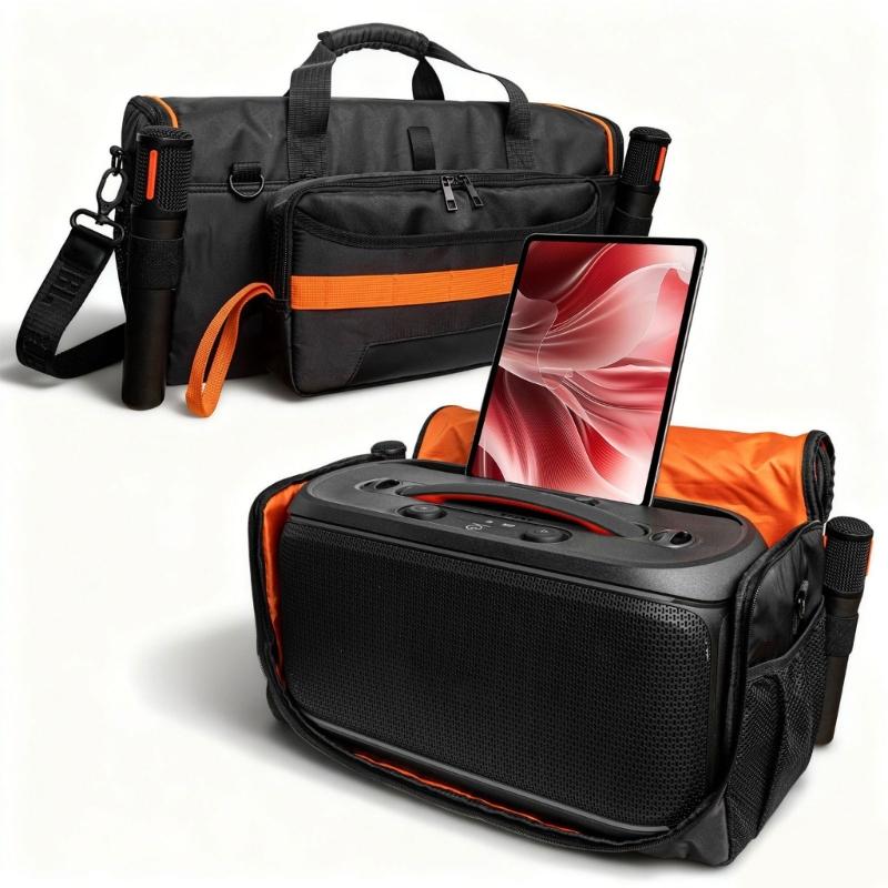 Black Oxford Cloth Bag For PB On The Go 2 Portable Speaker Offering Multiple Carrying Option And Storage Space