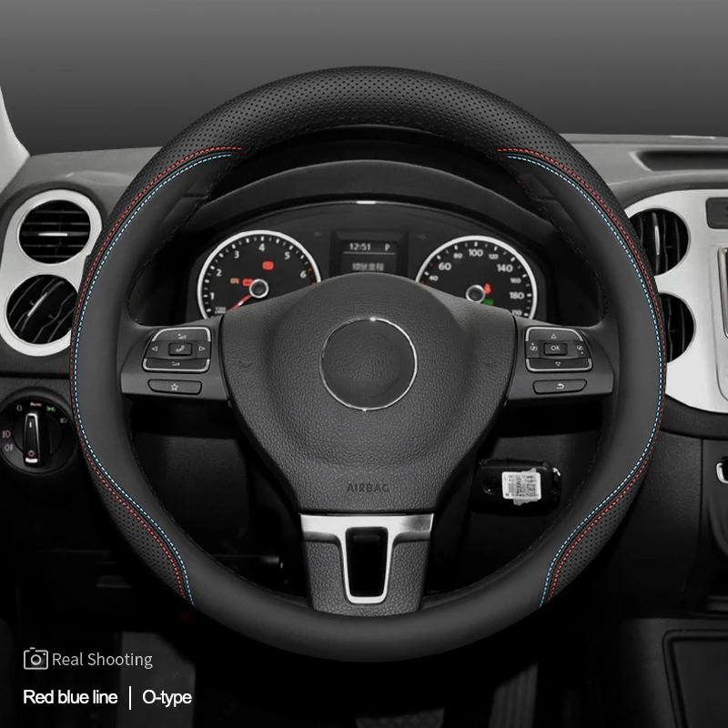 High Quality Leather Car Steering Wheel Cover Wrap Holder for Volvo XC60 S90 S60 XC40 S60l Braid on Steering-Wheel Protector