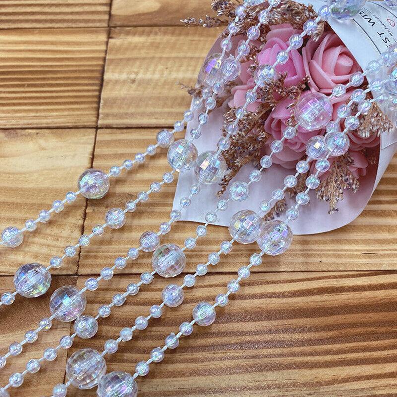 500G Acrylic Bead Curtain Wedding & Party Decor Diy Crystal Garland Chandelier Stage & Tree Decoration Easy Cut Design