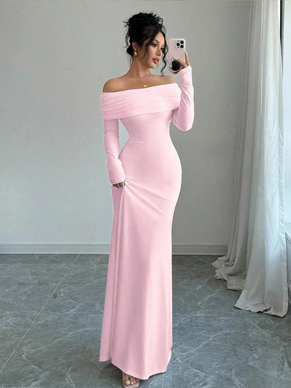 Elegant One-Shoulder Strapless Open-Back Criss-Cross Long Dress for Women