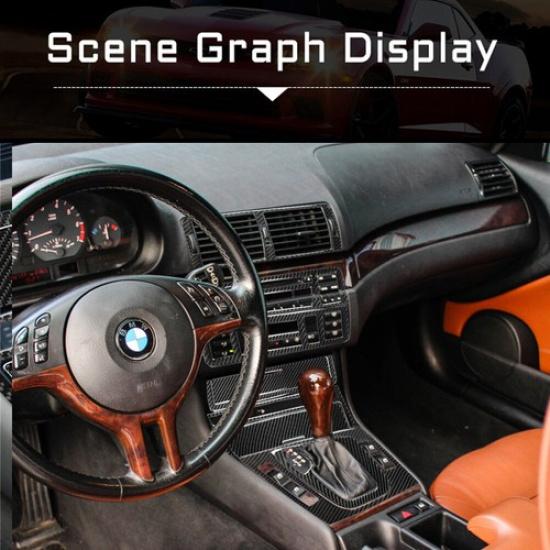 8Pcs For BMW 3 Series E46 1998-05 Carbon Fiber Central Console Panel Cover Trim