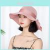 Classic Womens Wide Brim Sun Hat With Large Ribbon Bow For Summer Sun Protection