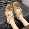 Suede Shallow Women Flats Mary Janes Shoes Short Plush Designer Buckle Winter Cotton Shoes 2025 Trend New Warm Femme Chaussures