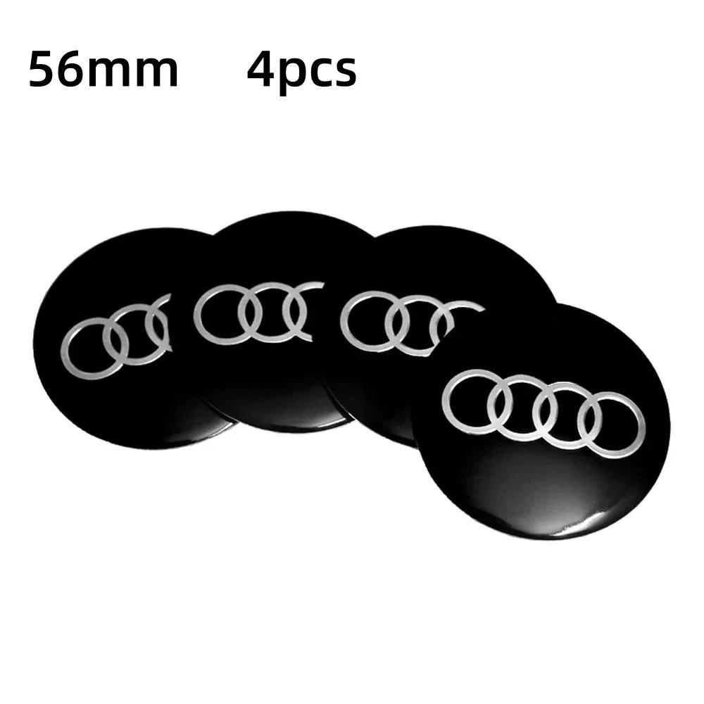 For Audi A856/60/65/70/75mm Car Badge Wheel Center Cover Stickers Hub Caps Decal For Audi A3 A4 A6 A7 A8 Q3 Q5 Q7 S3 S4 S5 S6 RS3 RS4 Sline