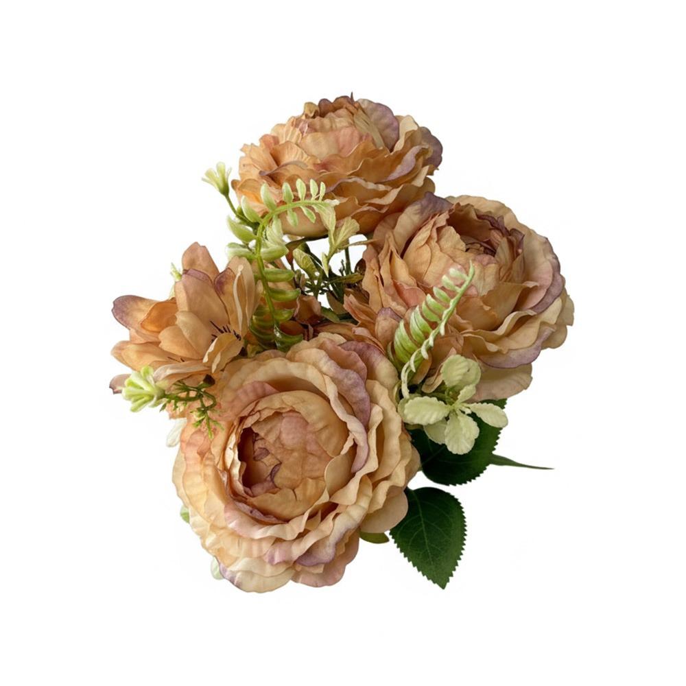 

Multicolor Peony Artificial Flower Daisy Flower Silk Petals Simulation Flower Bouquet Floral Arrangement Green Leaves