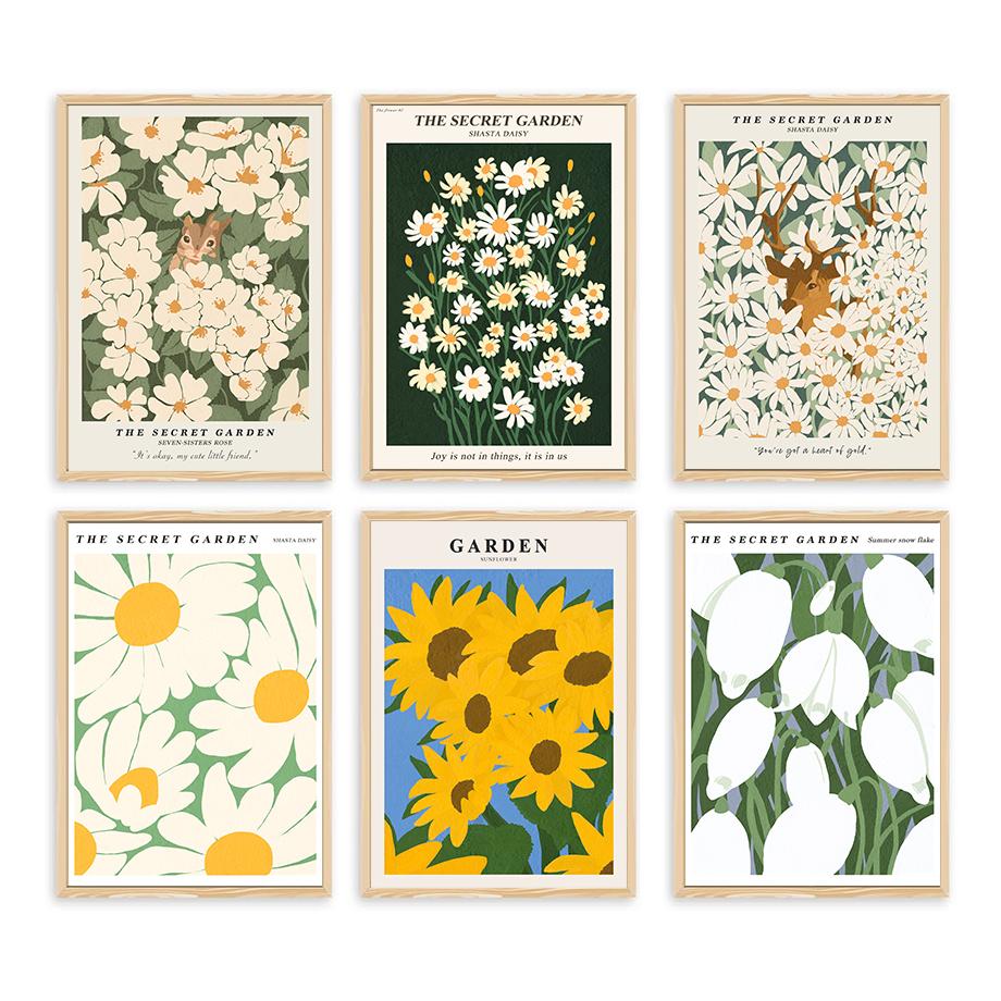 Flower Market Wall Art Colorful Canvas Painting Nordic Plant Poster Printed Picture Of The Living Room Mural Decorative Painting