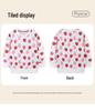 New Autumn Girls' Strawberry Pattern Hoodie, Round Neck Pullover, Kids' Cute Clothing