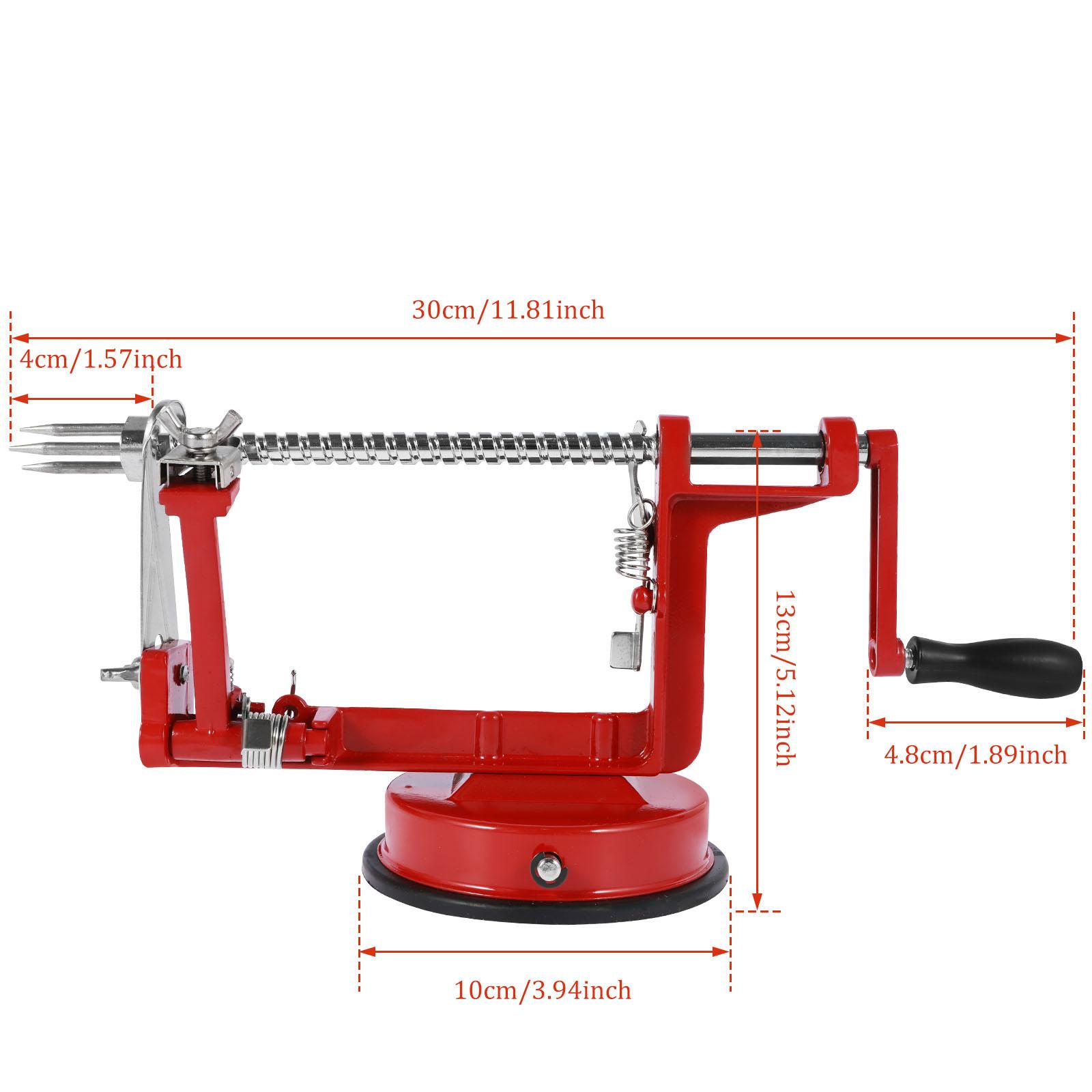 

Stainless Steel Fruit Vegatable Peeler 3in1 Slicer Corer Manual Labor-Saving Fruit Peeler with Hand Crank Handle Kitchen Gadgets червоний