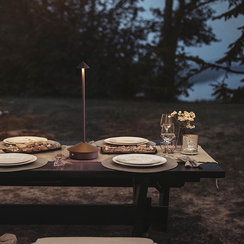 Rechargeable Table LED Lamp Touch Sensor Night Desk Lamp for Restaurant Hotel Bar Bedroom 3 Color Temperatures Stepless Dimming