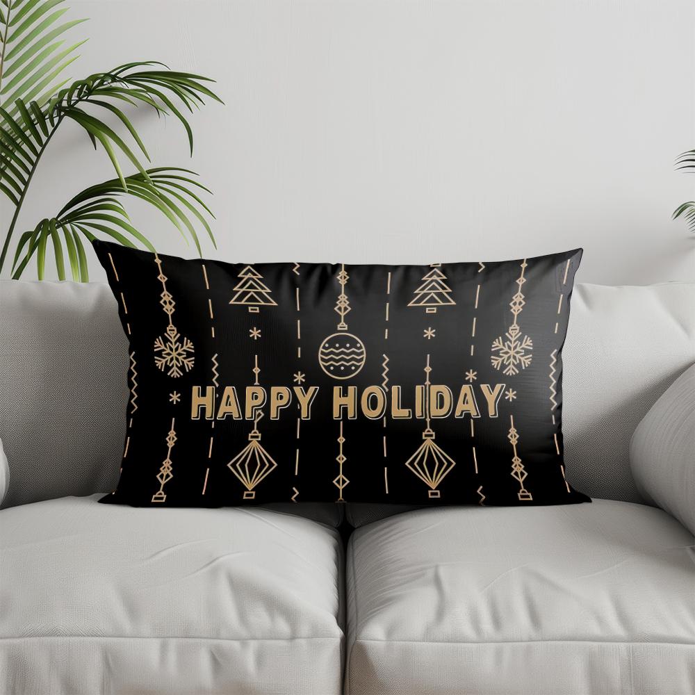 Home Decor Merry Christmas Reindeer Pillow Cover Suitable For Sofa Bedroom Car Pillow Cover Cushion Rectangular Back Cushion