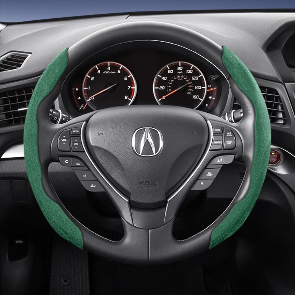 bpzsw1 Suitable for Acura Sports Suede Steering Wheel Cover, Split Snap-On Style, Non-Slip and Durable, for Models Like Mdx, Rdx, Integra, Zdx, Adx,