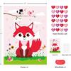 PLULON Valentines Game for Kids Pin Heart On Fox with 24 Heart Stickers Poster Backdrop for Girl Boy Valentines Party Decorations School Family
