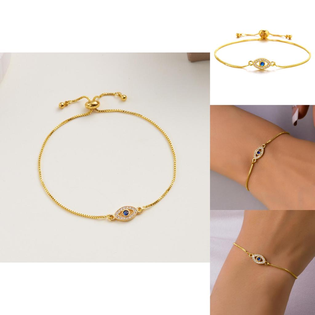 Mode Zugarmband mit blauem Augen-Design und Strassdekor für Männer Frauen Beliebter Sommer