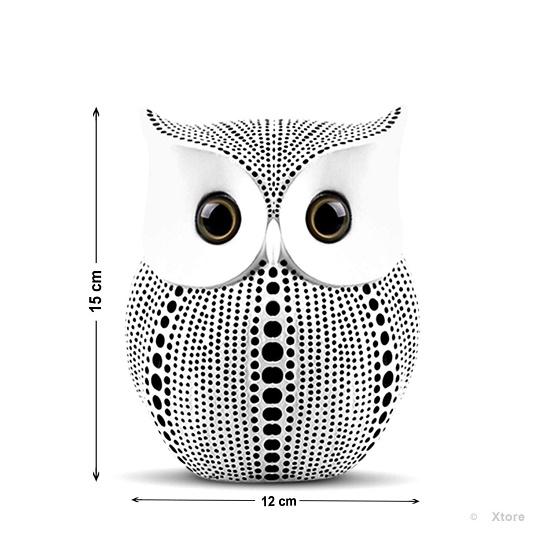 Modern Classy Lucky Owl Resin Art Figure Showpiece -(Pack of 1, White)