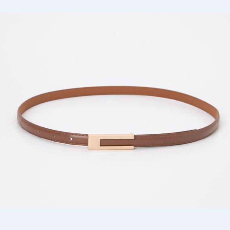 Thin Retro Women Belt Classic Slim Waist Strap For Dresses Shirts Pants PU Leather Minimalist Accessory