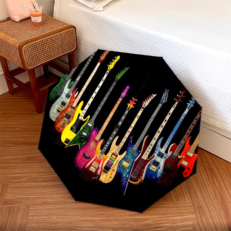 1PC electric guitar Umbrella Portable Folding Umbrella Iron Frame Hole Bone Structure Outdoor Home Umbrella A14