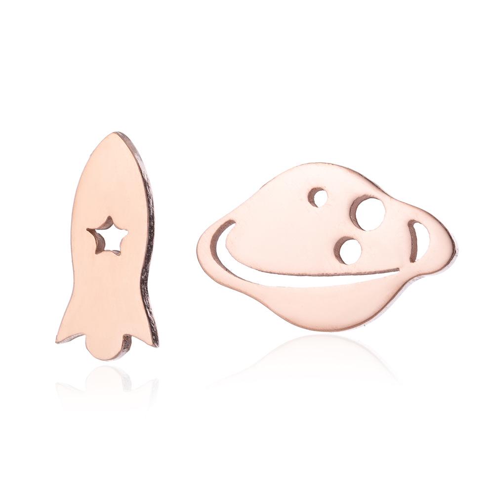 Halloween Geist Kürbis & Weihnachtsbaum Edelstahl Ohrstecker - Asymmetrischer Tierschmuck